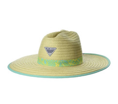 Columbia PFG Baja Straw Hat Adult S/M Electric Turquoise Tropical Beach New - £30.93 GBP