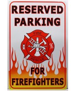 Reserved Parking For Firefighters Fire Rescue Metal Sign - £11.76 GBP