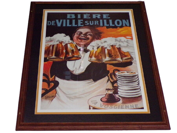 Primary image for Biere De Ville Sur Illon Beer HUGE 25x33" Framed Poster Art