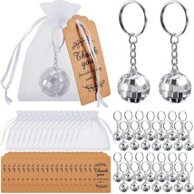 270 Pcs Mirror Disco Ball Keychain With Organza Bags And Thank You Tags ... - $52.99