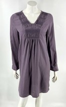 J Jill Silk Shirt Dress Size Small Purple Pintuck Long Sleeve Shift Button Cuff - £34.95 GBP