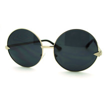 Super Oversized Round Circle Sunglasses Arrow Design Metal Frame - £8.80 GBP