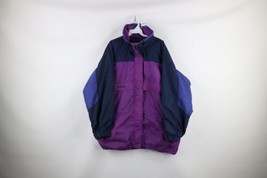 Vintage 90s Columbia Womens Size XL Distressed Spell Out Full Zip Jacket Purple - £42.73 GBP