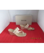 Kenneth Cole Reaction Maureen Wedge Sandals $89 - US Size 7 1/2 - Gold -... - $33.83 CAD