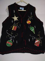 Ugly Christmas Sweater Vest Ornaments Holiday Editions Vintage Size 2X - £13.18 GBP