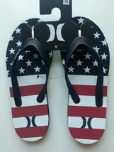 Hurley Men’s Size 10 Flip Flop American Flag Sandals New - £15.56 GBP