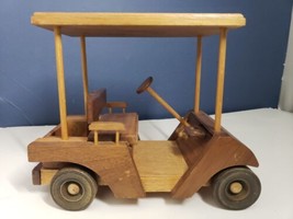 Miniature Desktop Wooden Golf Cart Desk Decoration Shelf Mancave - £11.73 GBP
