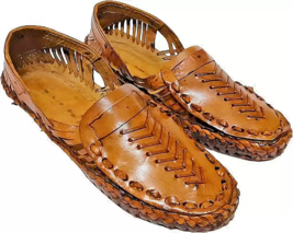 Mens Kolhapuri Leather chappal handmade HT40 Jesus Sandal BOHO US size 7-12 - £31.71 GBP