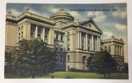 Toledo OH Ohio Historic 1897 Lucas County Court House Linen Postcard UP Tichnor - £7.07 GBP