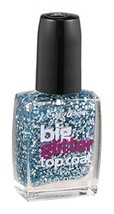 Sally Hansen Treatment Big Glitter Top Coat Nail Color 120 Blue Moonlight - $7.91