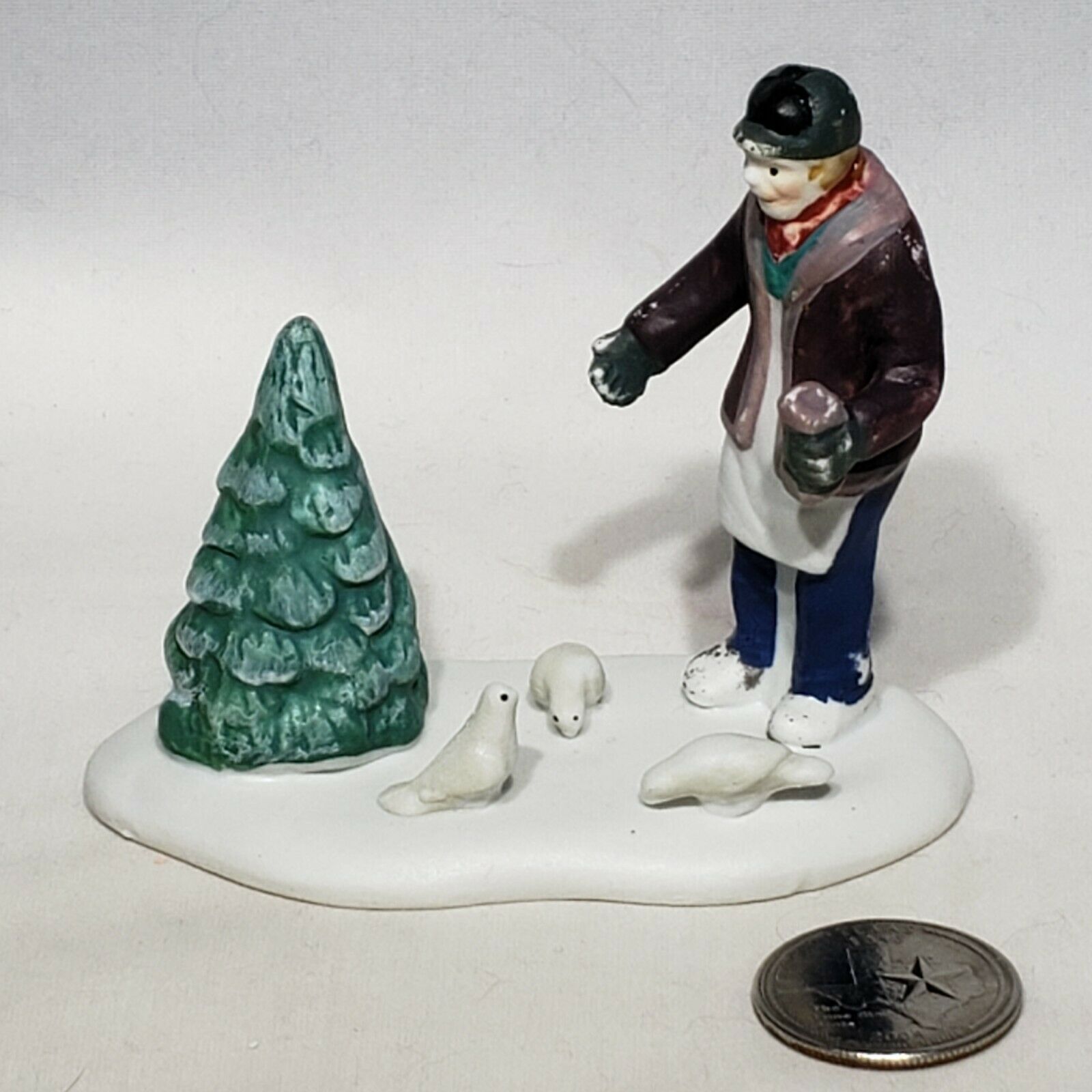 Primary image for VTG Lemax Christmas Village Man Feeding the Birds Figure Figurine Retired 1998