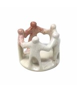 Sculpture Handmade Natural Soapstone Circle Friends Sculpture - $24.70