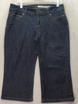 DKNY Capris Jeans Women&#39;s Size 6 Dark Blue Denim Cotton Flat Front Straight Leg - £20.43 GBP