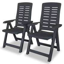  Garden Chair Set of 2 Anthracite Plastic Medium Foldable - $252.49