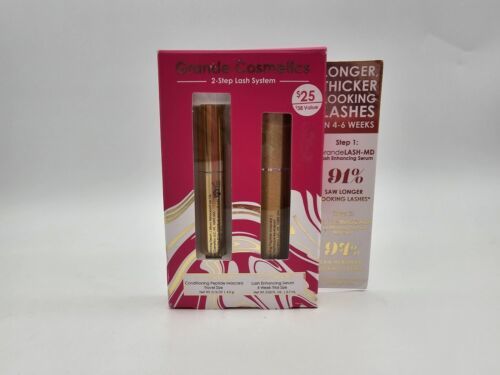Grande Cosmetics 2-Step Lash System Set Peptide Mascara & Serum, Travel Size - $19.79