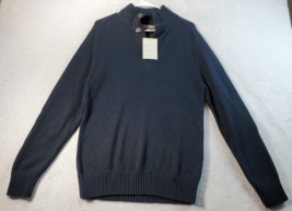 Merona Sweater Mens Size Small Black 100% Cotton Long Raglan Sleeve Mock... - $16.24