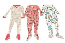 Baby Boy/Girl Sleepers Lot 18M – Burt’s Bees, Carter’s, Stripes, Reindeer, Tract image 2
