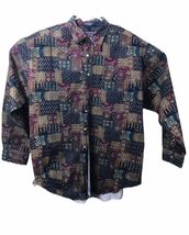 Roundtree &amp; Yorke Label Button-Down Long Sleeve Geometric Country Shirt ... - $11.72
