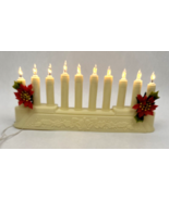Vintage Christmas Candelabra 10 Light Candle Holder Poinsettia MCM  - €15,36 EUR