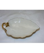 Vintage China by Lenox Woodleaf Gold Handle Candy Nut Dish Leaf Shape Tray - €35,74 EUR