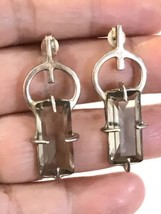 925 Sterling Silver Natural Smoky Quartz Gemstone Designer Earrings 6/20 - £95.92 GBP