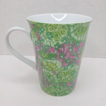 Lilly Pulitzer Coffee Tea Mug &quot;Lead A Colorful Life&quot; Pink Green Turtles - £10.01 GBP