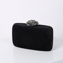 Velvet Clutch Bag for Women Designer Purse and Handbag Flower Lock Elegant Eveni - £46.86 GBP