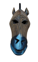 East African Kenya Interport Tribal Zebra Wooden Mask Hand Carved Decoration - £15.83 GBP