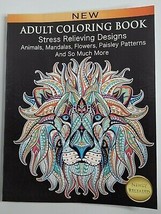 Stress Relieving Designs Adult Coloring Book Animals Mandalas Flowers Patterns - £6.35 GBP
