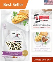Purina Gourmet Dry Cat Food - Savory Chicken &amp; Turkey, 12 lb for Adult Cats - $46.50