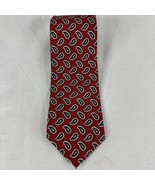 Lauren by Ralph Lauren 100% Silk Red Gold Paisley Neck Tie Hand Made in ... - $15.33 CAD