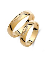 4mm Wedding Bands-V-Shaped Wedding Rings-His and Hers Rings-Matching Rings - €832,17 EUR+