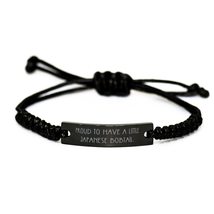 Inspire Japanese Bobtail Cat Black Rope Bracelet, Proud to Have a Little, Presen - £18.15 GBP