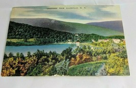 Vintage 1950's Postcard Greetings Ellenville Ny Kingston News New York K8491 - $49.95
