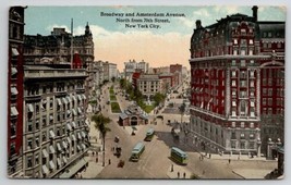 New York City Broadway And Amsterdam Ave North From 70th Street Postcard M30 - £5.44 GBP