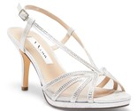 Nina Women Slingback Evening Sandals Barbara Size US 9.5M Silver Stard Sky - £43.47 GBP