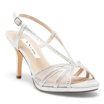Nina Women Slingback Evening Sandals Barbara Size US 9.5M Silver Stard Sky - £43.63 GBP