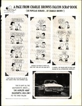1960 Ford Falcon Vintage Print Ad 5&quot;x11&quot; Lucy Charlie Brown Linus Peanuts d1 - £20.76 GBP