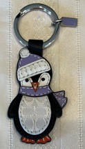 Coach 92410 Leather Fur Penguin Purple Hat Scarf Keychain Key Fob Handba... - $69.00