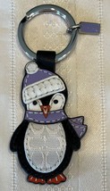 Coach 92410 Leather Fur Penguin Purple Hat Scarf Keychain Key Fob Handbag Charm - £55.49 GBP