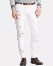 Polo Ralph Lauren The Sullivan Slim Graphic White Jeans ( 34 ) - $247.47