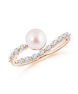 ANGARA Akoya Pearl Solitaire Ring in 14K Solid Gold (Grade: AAA | 6mm Pe... - $1,830.53
