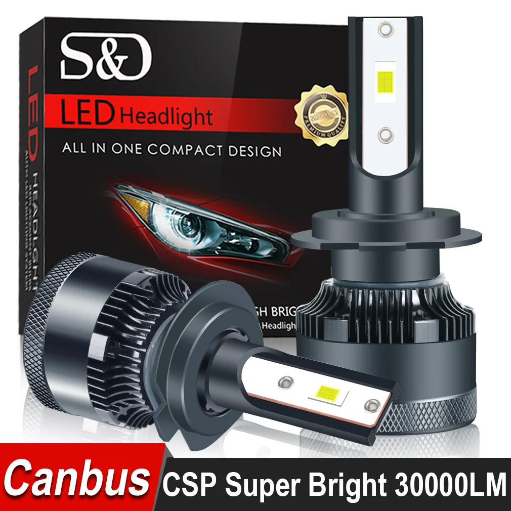 2pcs 30000LM H4 H7 LED CSP Canbus Car Led Headlight H1 H8 H11 9005 HB3 9006 HB4  - £173.61 GBP
