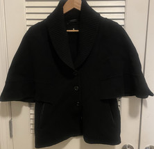 Mackage Wool Short Sleeve Coat Cape Ribbed Collar  100% Wool - $174.99