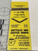 Vintage Matchbook Cover  Cottage Inn Coffee Shops  4 Locations  gmg  Uns... - £9.92 GBP