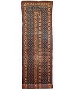 Handmade antique Persian Mashad runner 4.3&#39; x 14&#39; (132cm x 427cm) 1900s ... - $1,075.08 CAD