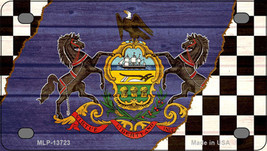 Pennsylvania Racing Flag Novelty Mini Metal License Plate Tag - £11.95 GBP