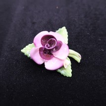 Staffordshire Brooch Pin Cara China Purple Flower Made in England Vintage - £22.18 GBP