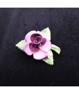 Staffordshire Brooch Pin Cara China Purple Flower Made in England Vintage - £21.89 GBP