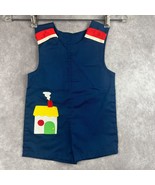 Vintage Cute Togs Appliqued Romper Size 3T Blue Red White House Theme Sl... - $24.31 CAD